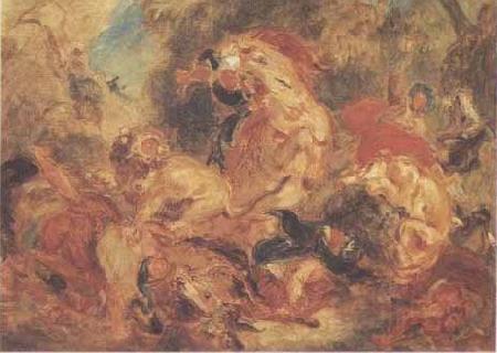 Eugene Delacroix La Chasse aux lions France oil painting art